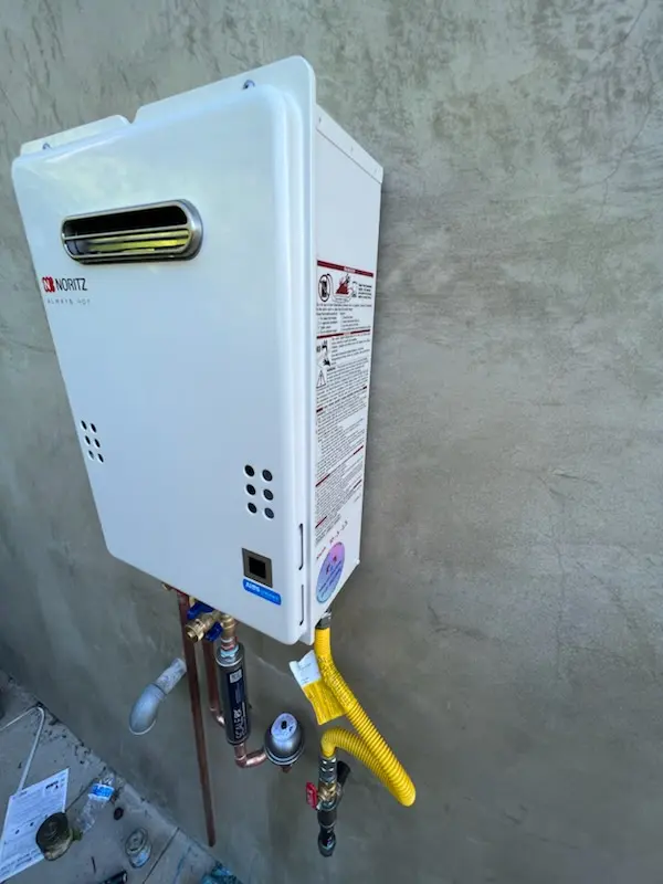 Tankless water heater installation for Startex homes